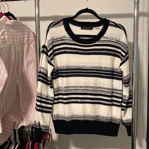 Womens Ivanka Trump Navy/White Sweater Size Medium